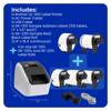 Brother QL-800 label printer with included cables and sample label rolls