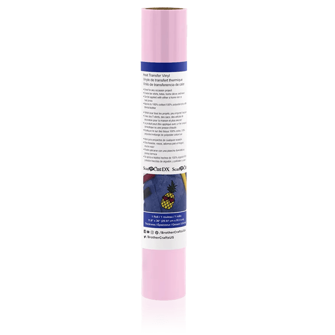 Brother pink heat transfer vinyl roll for fabric crafts and apparel customization