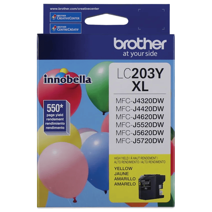Brother Genuine LC203Y High-yield Yellow Ink Cartridge, Yellow, large