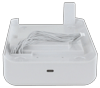 Brother printer accessory tray with organized cable storage and paper guide