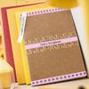 Etiqueta laminada Brother en álbum personalizado con papel colorido y bordes decorativos