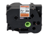 Brother TZe-B61 36mm laminated label tape cartridge with fluorescent orange background