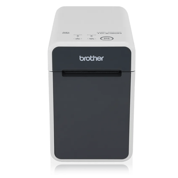 Brother TD-2120N wireless label printer with white and gray design