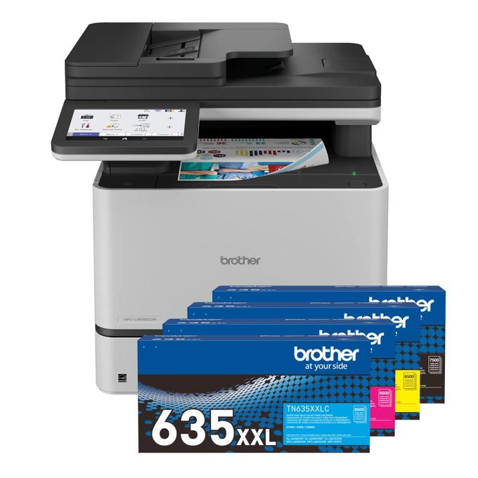 Brother MFC-L8930CDW color laser all-in-one printer with TN635XXL high-yield toner cartridges