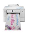 Brother PrintModa fabric printer with roll feeder printing custom floral design on textile