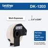 Brother DK-1203 file folder die-cut paper labels in cartridge, 300 labels per roll