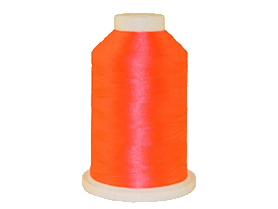 Brother embroidery thread spool in vibrant orange on white background
