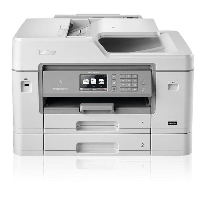 Brother MFC-J6935DW all-in-one inkjet printer with 500-sheet paper trays and wireless connectivity