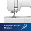 Brother sewing machine with automatic needle threader feature