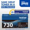 Brother TN-730 genuine toner cartridge in new packaging design