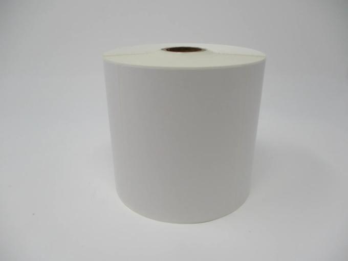 White label roll on cardboard core for thermal printing