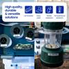 Brother P-touch laminated labels on water bottles, lantern, and storage bins showing durability