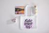 Brother sublimation-printed tote bag, mug, tumbler, and photo with dog-themed designs