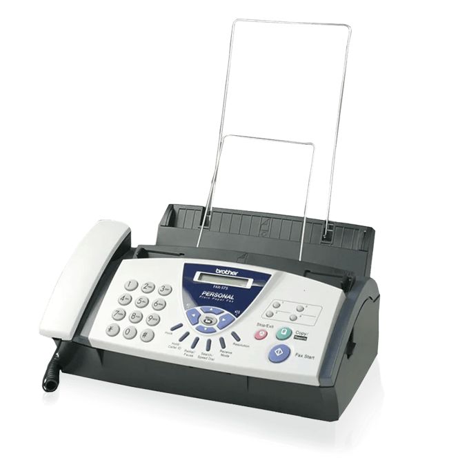 Brother FAX-575 personal fax machine with telephone handset and control panel