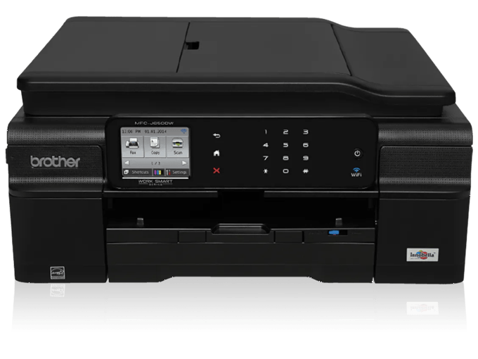 Brother MFC-J650DW all-in-one inkjet printer with wireless connectivity and touchscreen