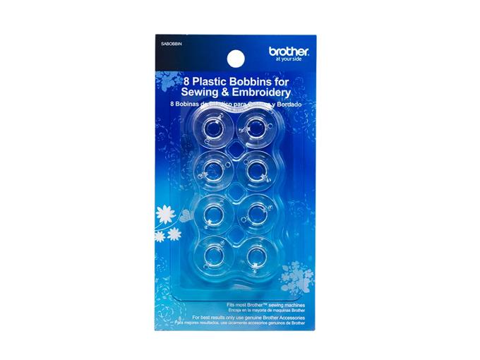 Brother 8-pack plastic bobbins for sewing machines and embroidery