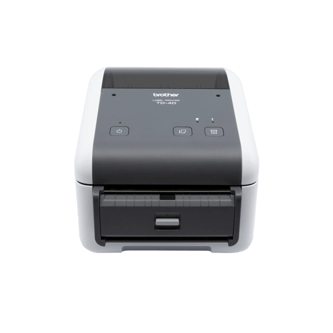 Brother TD-4420DN desktop label printer with automatic peeler attachment