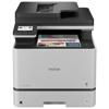Brother MFC-L8730CDW color laser all-in-one printer with touchscreen and printed documents