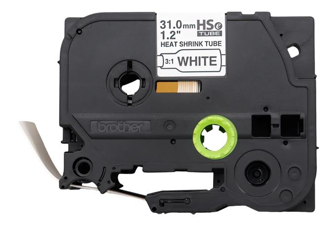 Brother HSe-261 31.0mm white heat-shrink tube cartridge with black cassette housing