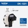Brother DK-1221 square die-cut paper labels, 0.9" x 0.9", 1,000 labels per roll
