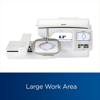 Brother embroidery machine with 8.3-inch work area and touchscreen display