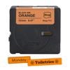 Brother Btag labeling tape cartridge in orange with black ink, 12mm width