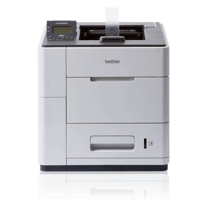 Brother HL-S7000DN high-speed laser printer with dual paper trays and control panel