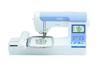 Brother PE900 embroidery machine with touchscreen and teapot design in hoop