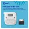 Brother P-touch N20 desktop label maker with blue-on-white tape cartridge
