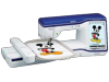 Brother XV8550D sewing and embroidery machine with Mickey Mouse design on touchscreen display