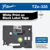 Cartucho de cinta de etiquetas laminadas Brother TZe-335 con impresión blanca sobre negro, 1/2"
