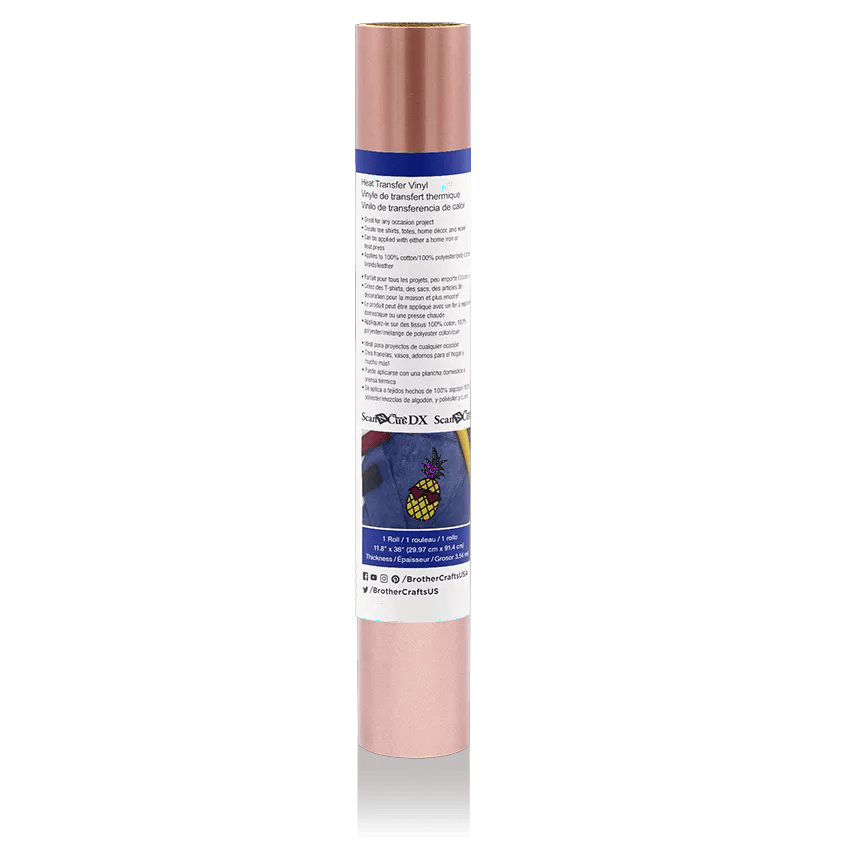 Brother heat transfer vinyl roll in rose gold with blue label