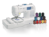Brother LB-6800 embroidery and sewing machine with LCD screen and colorful thread spools