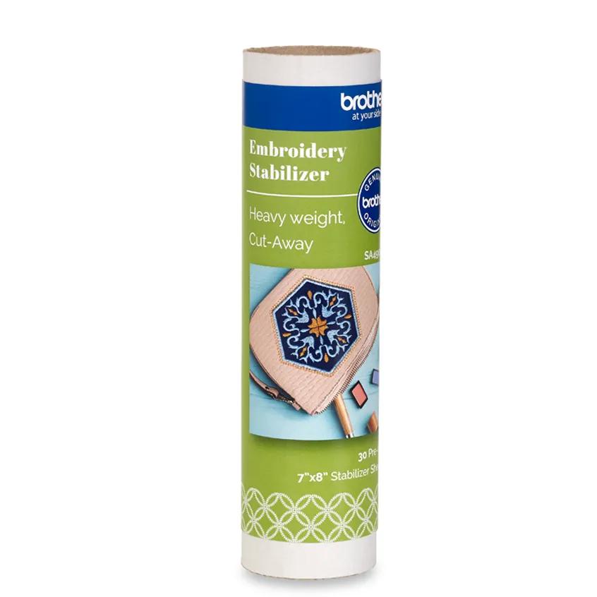 Brother heavy-weight cut-away embroidery stabilizer roll on white background