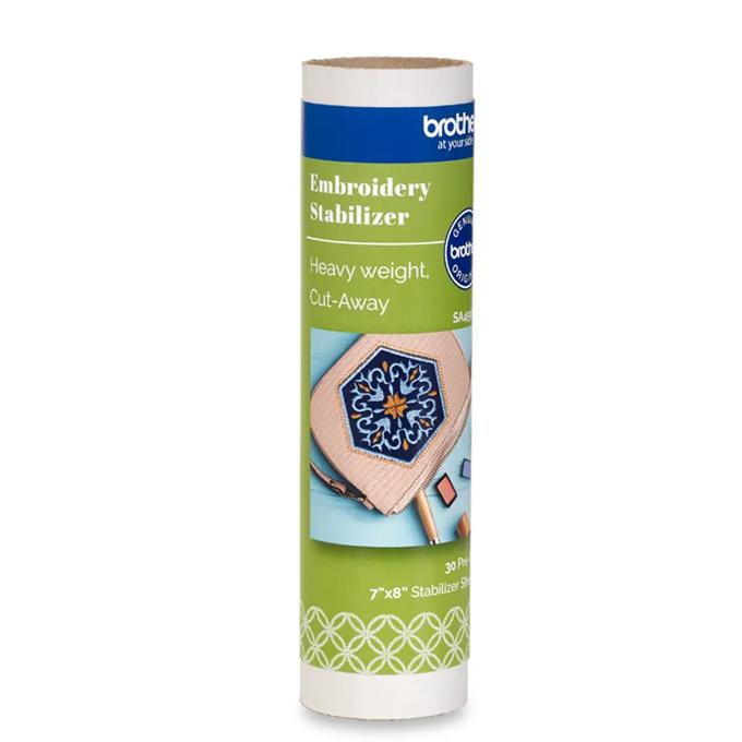 Brother heavy-weight cut-away embroidery stabilizer roll on white background