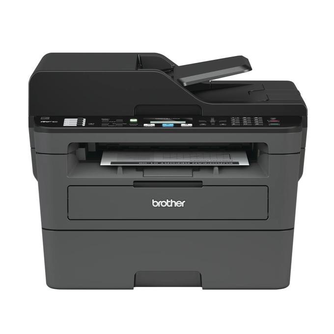 Brother MFC-L2710DW monochrome all-in-one laser printer with wireless connectivity and document feeder
