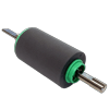 Brother printer pickup roller with green end caps and metal shaft