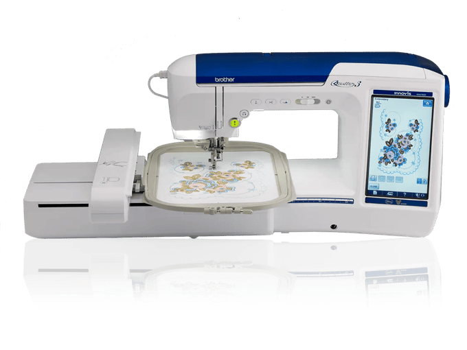 Brother Quattro 3 sewing and embroidery machine with touchscreen and embroidery hoop