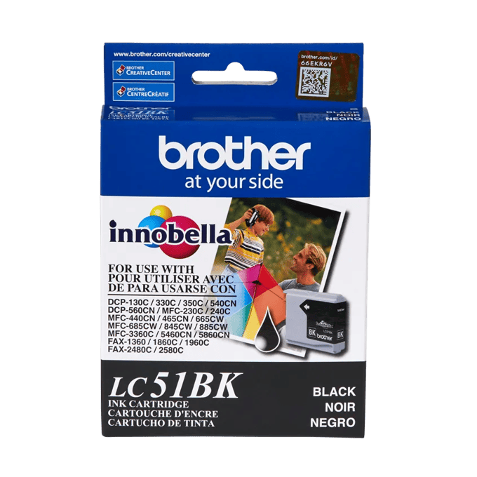 Brother LC51BK black ink cartridge for inkjet printers
