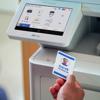 Brother MFC all-in-one printer with touchscreen and NFC card reader for secure printing