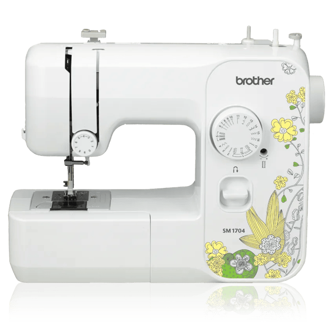 Brother SM1704 sewing machine with floral design and stitch selector dial