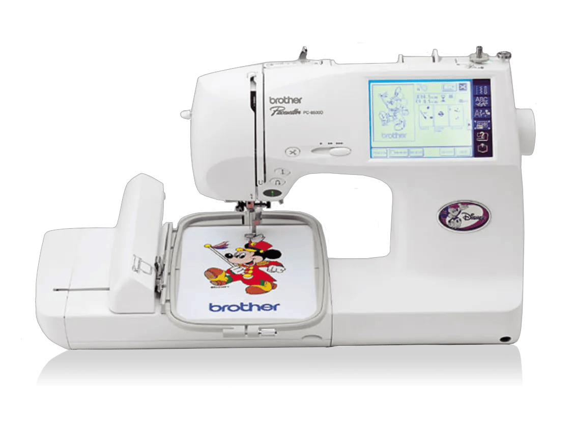 Brother PC-8500D sewing and embroidery machine with touchscreen and Disney embroidery hoop