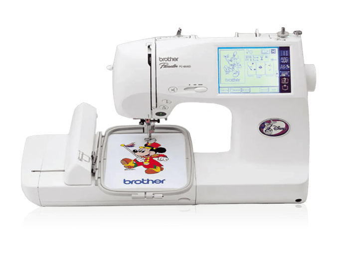 Brother PC-8500D sewing and embroidery machine with touchscreen and Disney embroidery hoop