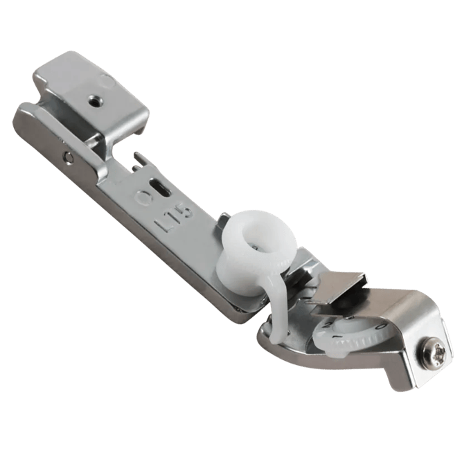 Brother sewing machine binder attachment with metal arm and white guide