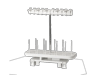 Brother sewing machine thread stand with multiple spool holders and stabilizing base