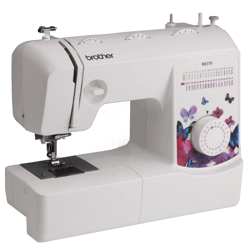 Brother BB370 sewing machine with butterfly design and stitch selector dial