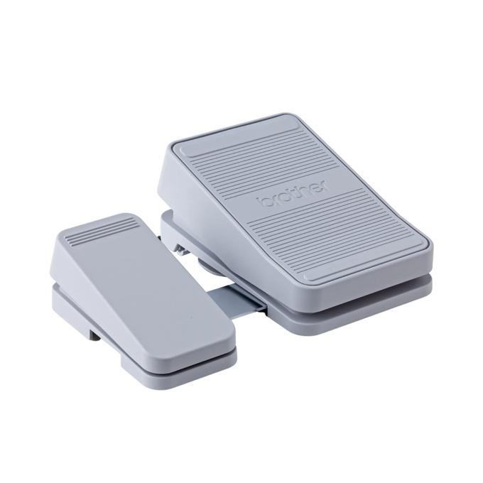 Brother foot pedal control accessory in gray with textured surface and dual pedal design