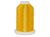 Brother embroidery thread spool in bright yellow polyester on white cone base