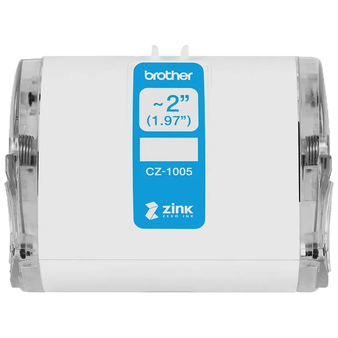 Brother CZ-1005 2-inch label roll with ZINK zero-ink technology
