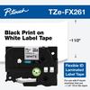 Cinta de etiquetas laminada flexible Brother TZe-FX261 con impresión negra sobre blanco